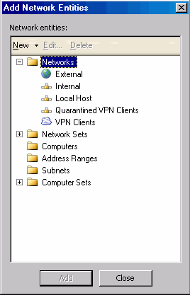 Настройка VPN сервера в ISA Server 2004: Network Entities