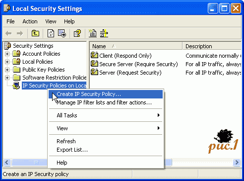 IPSec Windows Linux: IP Security Polices on Local Computer