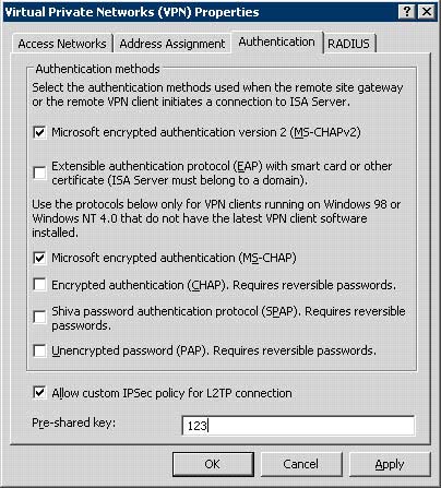 VPN, ISA 2000 Server, ISA 2004 Server, firewall, брандмауэр, L2TP