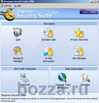 Стеганография: программный комплекс Steganos Security Suite 2006