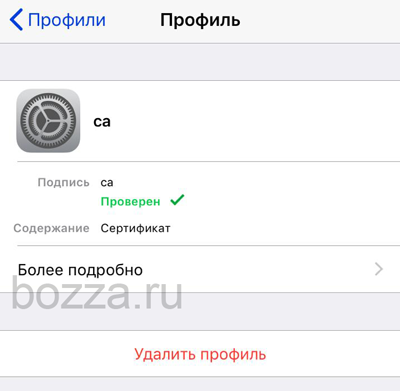 Установка профиля своего CA в iOS